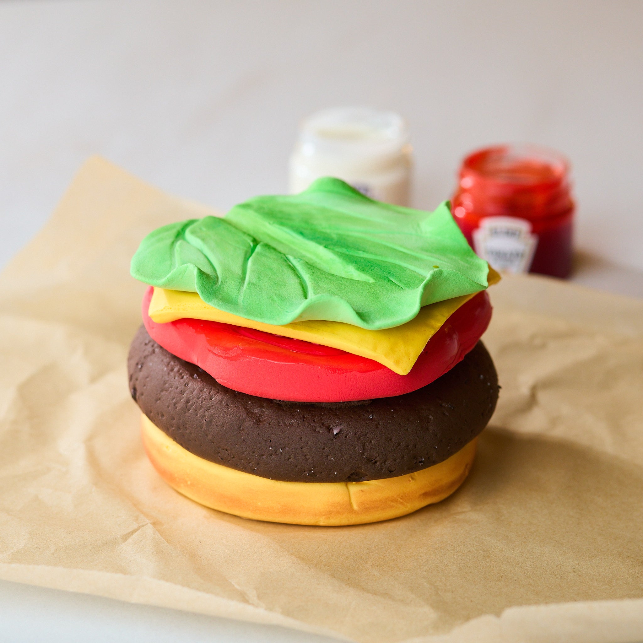 Kit de Cuisine Burger, Kit de Cuisine en Slime, Slime Alimentaire, Slime Kit
