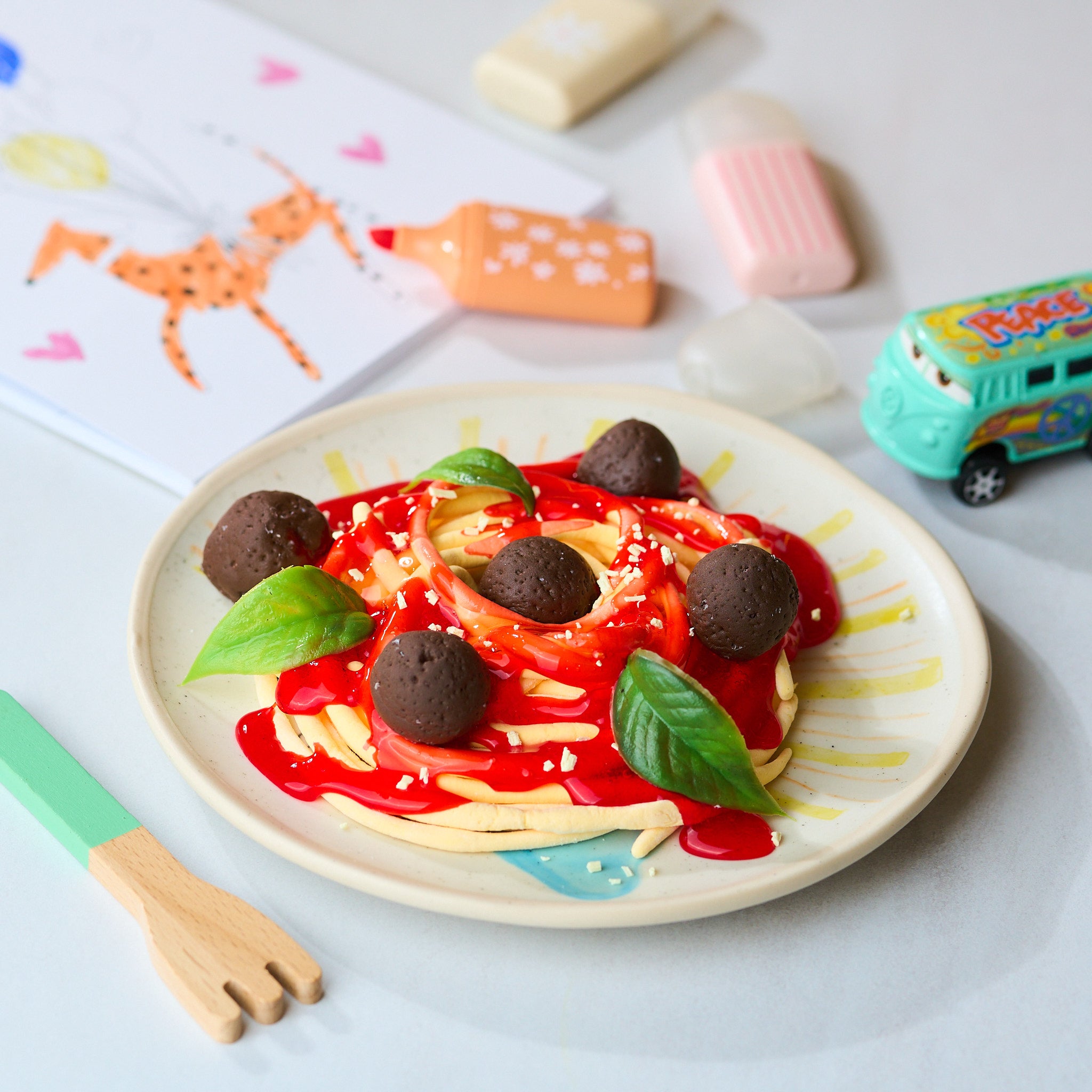 Spaghetti and Meatballs Slime Kit, Slime Kit, Cooking Kit, Kids Cooking